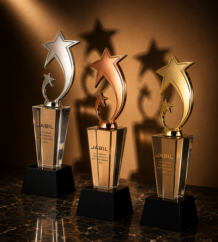 Crescent Flame Acrylic Award - custom acrylic awards with your logo